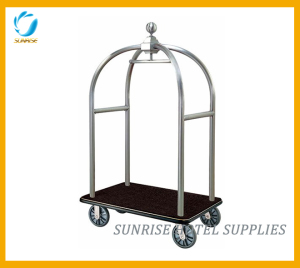 Stainless Steel Birdcage Luggage Trolley with Titanium
